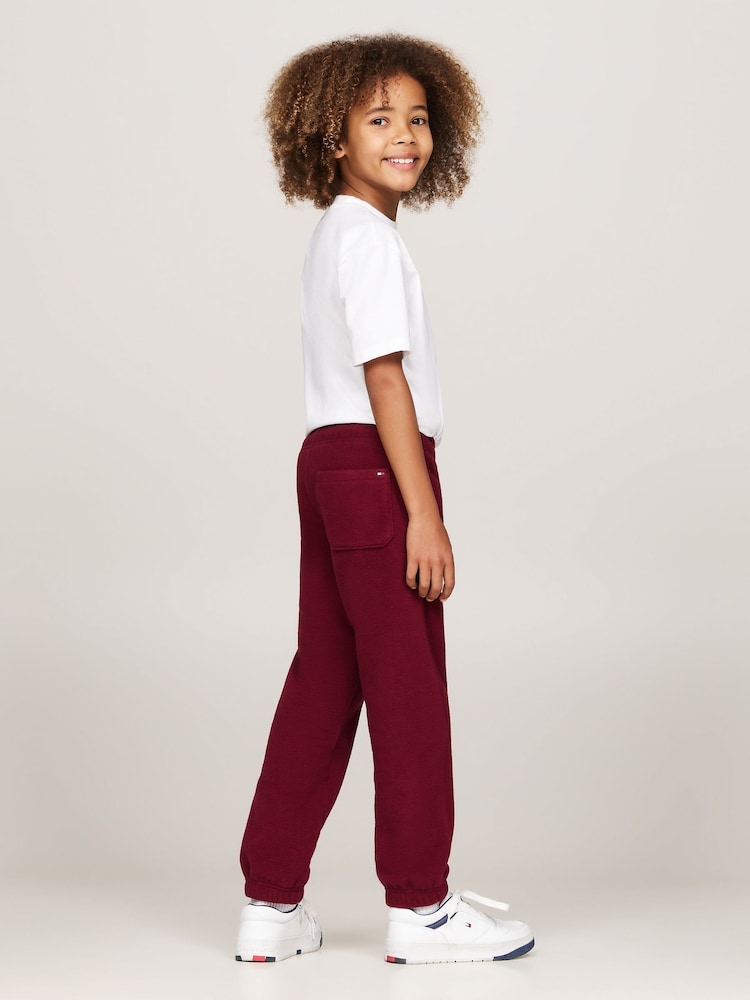 Tommy Hilfiger Burgundy Red Unisex Polar Fleece Joggers - Image 2 of 5