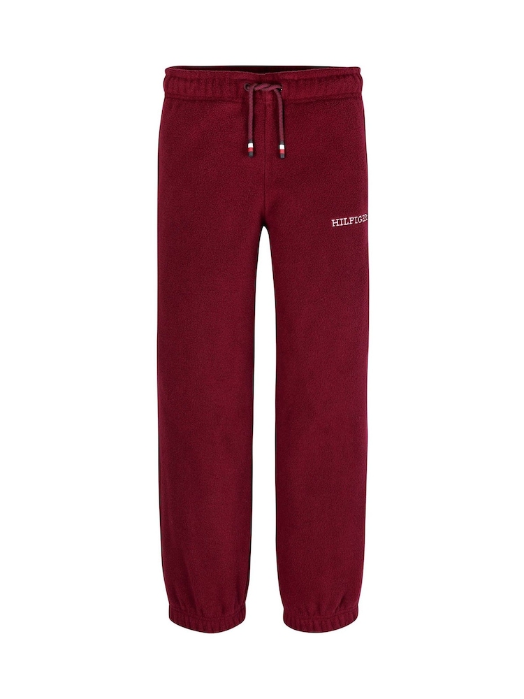 Tommy Hilfiger Burgundy Red Unisex Polar Fleece Joggers - Image 5 of 5 Tommy Hilfiger Burgundy Red Unisex Polar Fleece Joggers - Image 5 of 5