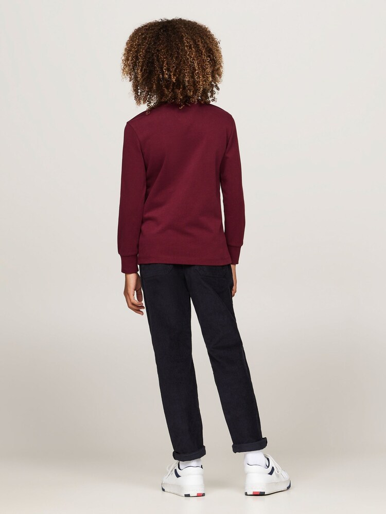 Tommy Hilfiger Burgundy Red Regular Fit Flags Embroidered Long Sleeved T-Shirt - Image 2 of 5