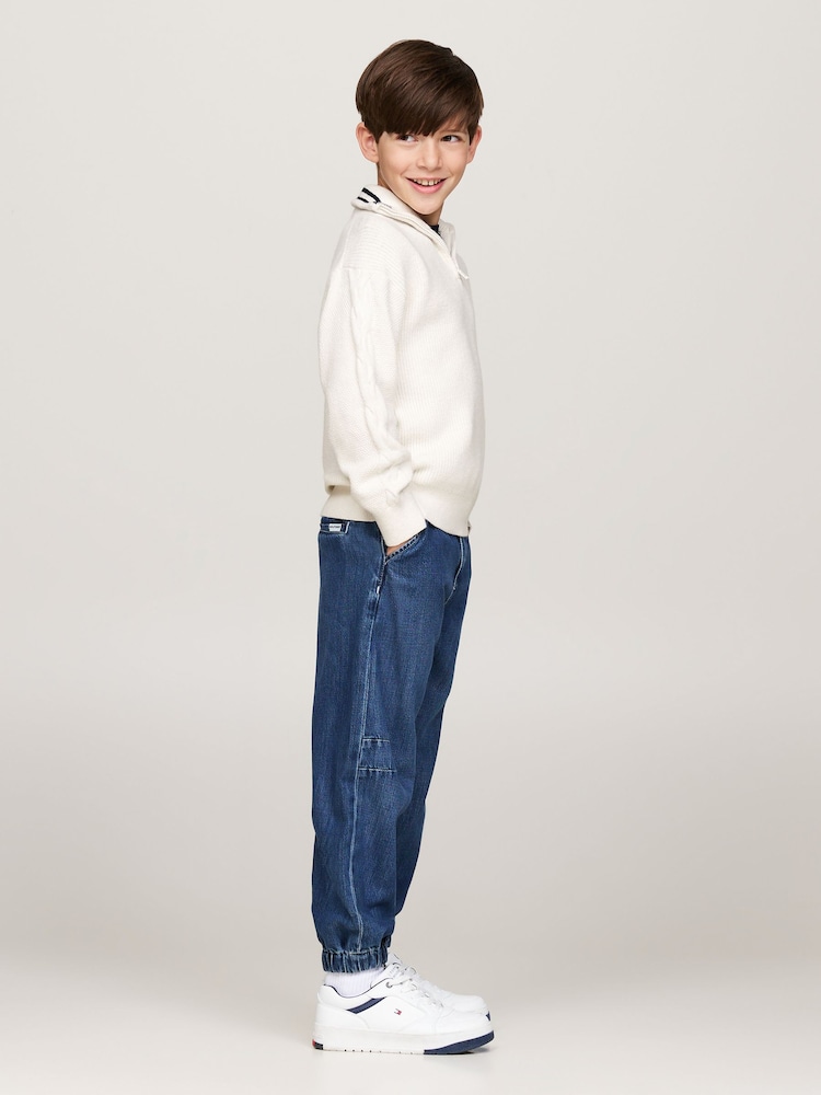 Panna - Tommy Hilfiger Dolcevita con Zip A Quarto Felpa - Image 4 of 5