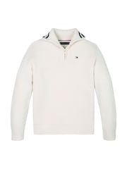 Tommy Hilfiger Cream Quarter Zip Turtleneck Sweater - Image 5 of 5