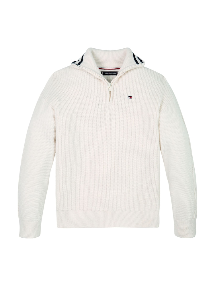 Tommy Hilfiger Cream Quarter Zip Turtleneck Sweater - Image 5 of 5 Tommy Hilfiger Cream Quarter Zip Turtleneck Sweater - Image 5 of 5