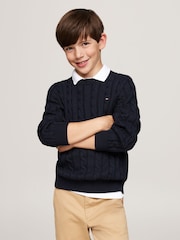 أزرق - كنزة Fitessential بتصميم قياسي من Tommy Hilfiger - صورة 1 من 5