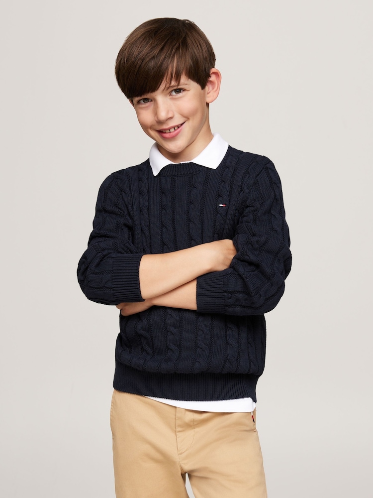 أزرق - كنزة Fitessential بتصميم قياسي من Tommy Hilfiger - صورة 1 من 5