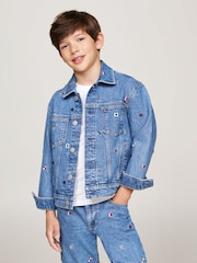Tommy Hilfiger Blue Flags Denim Oversized Trucker - Image 1 of 5