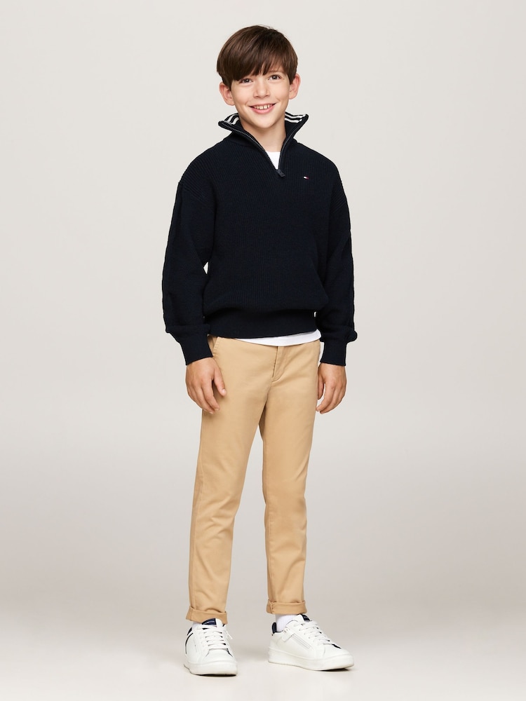 Tommy Hilfiger Blue Quarter Zip Turtleneck Sweater - Image 2 of 5
