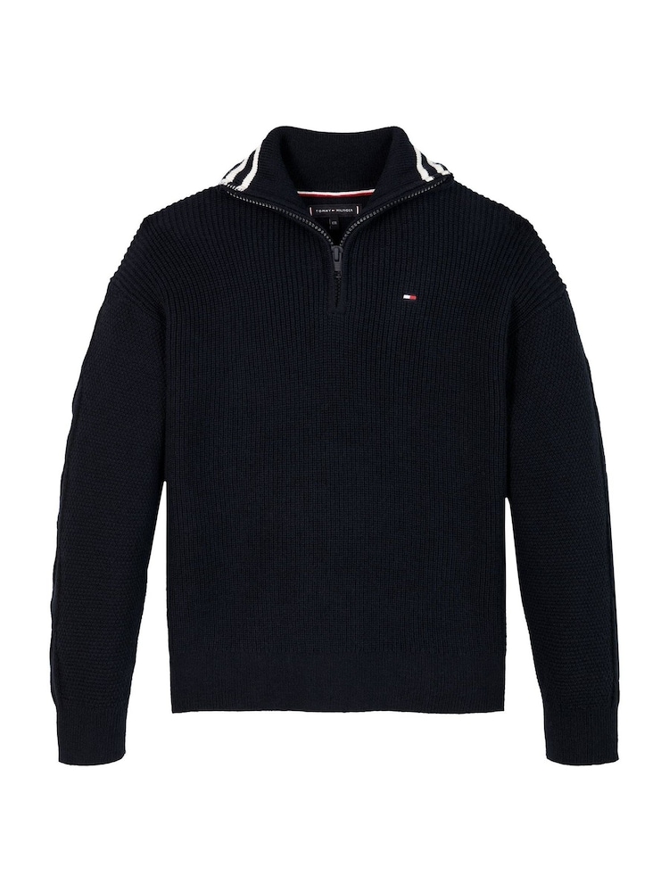 Tommy Hilfiger Blue Quarter Zip Turtleneck Sweater - Image 5 of 5