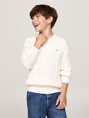كريم - كنزة Fitessential بتصميم قياسي من Tommy Hilfiger - صورة 1 من 5
