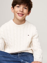 كريم - كنزة Fitessential بتصميم قياسي من Tommy Hilfiger - صورة 3 من 5