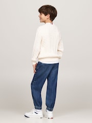 كريم - كنزة Fitessential بتصميم قياسي من Tommy Hilfiger - صورة 4 من 5