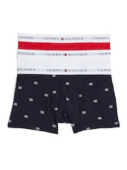 Tommy Hilfiger White Signature Essential Print White Trunks 3 pack - Image 1 of 2