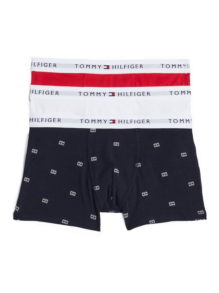 Tommy Hilfiger White Signature Essential Print White Trunks 3 pack - Image 1 of 2