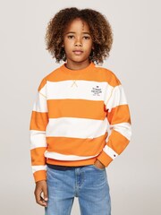 Tommy Hilfiger Orange Sweat-shirt Rayure Col rond - Image 1 of 5