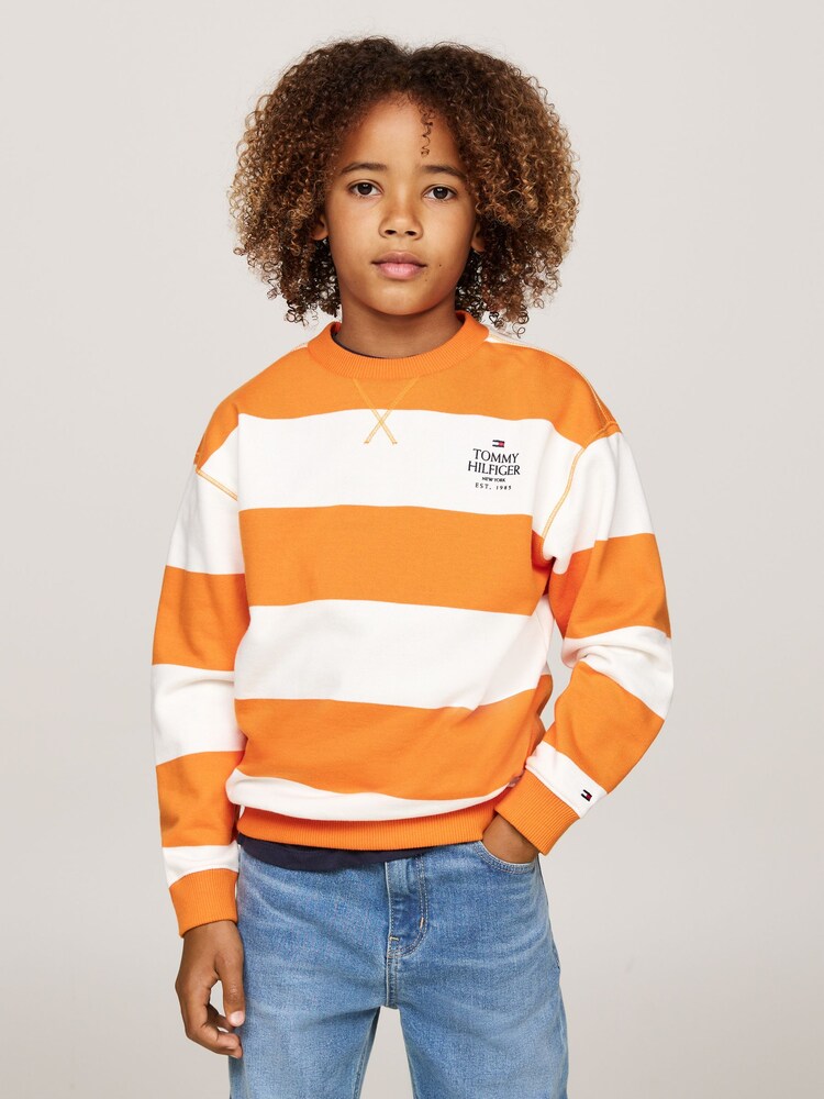 Tommy Hilfiger Orange Sweat-shirt Rayure Col rond - Image 1 of 5