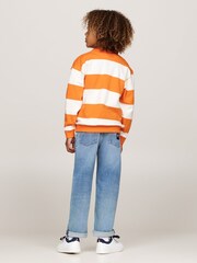 Tommy Hilfiger Orange Sweat-shirt Rayure Col rond - Image 3 of 5