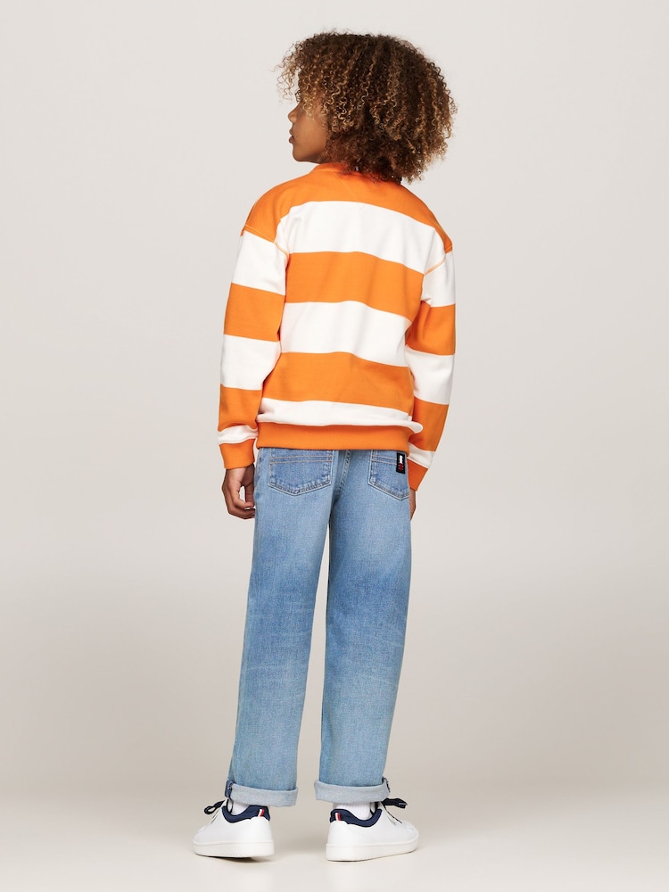 Tommy Hilfiger Orange Sweat-shirt Rayure Col rond - Image 3 of 5
