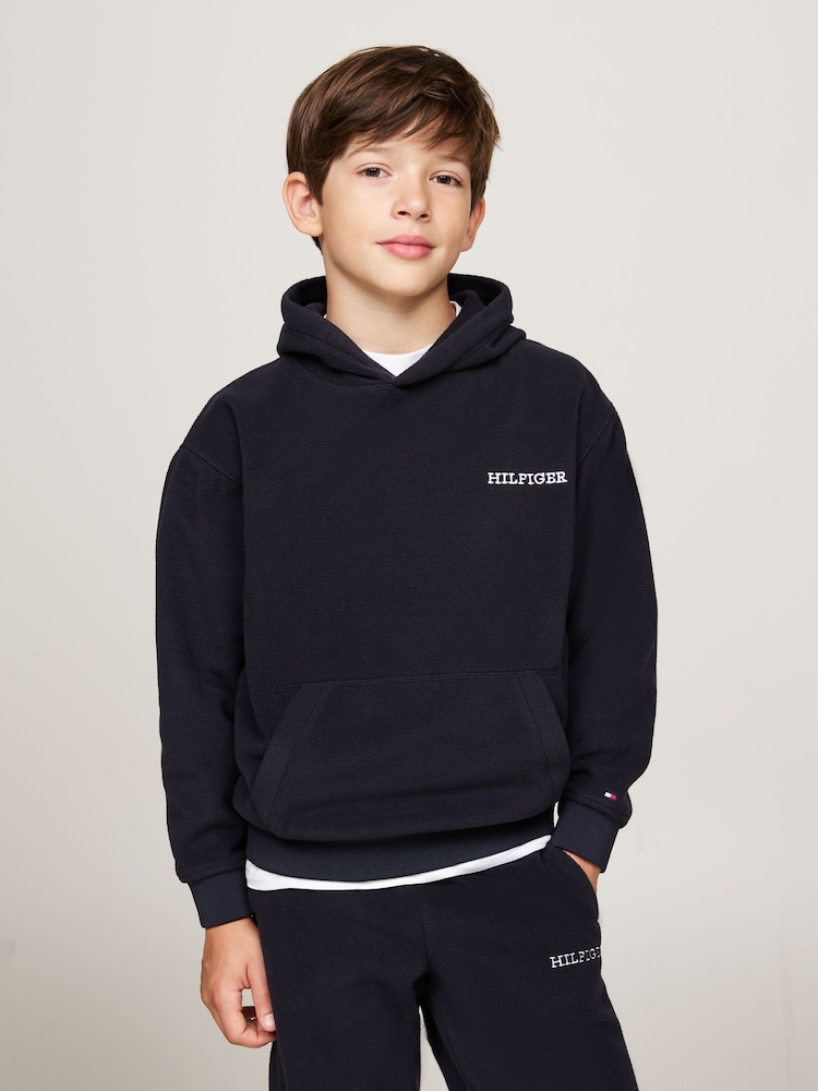 Tommy Hilfiger Blue Tommy Hilfiger Unisex Polar Fleece Hoodie - Image 1 of 5