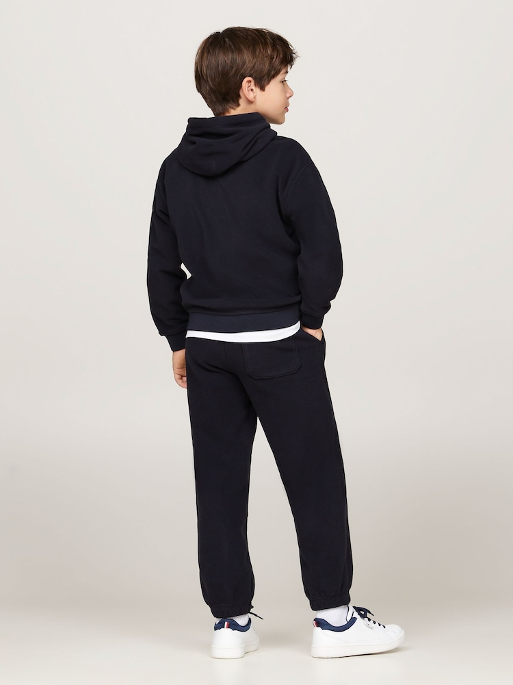 Tommy Hilfiger Blue Tommy Hilfiger Unisex Polar Fleece Hoodie - Image 2 of 5