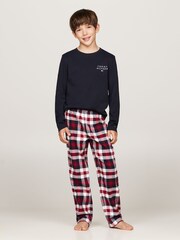 Ensemble pyjama Tommy Hilfiger Bleu Manches Longues Imprimé Flanelle - Image 1 of 4