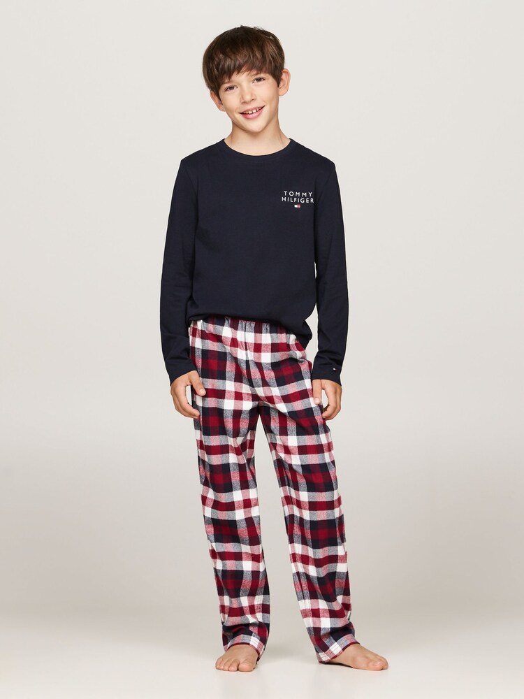 Ensemble pyjama Tommy Hilfiger Bleu Manches Longues Imprimé Flanelle - Image 1 of 4