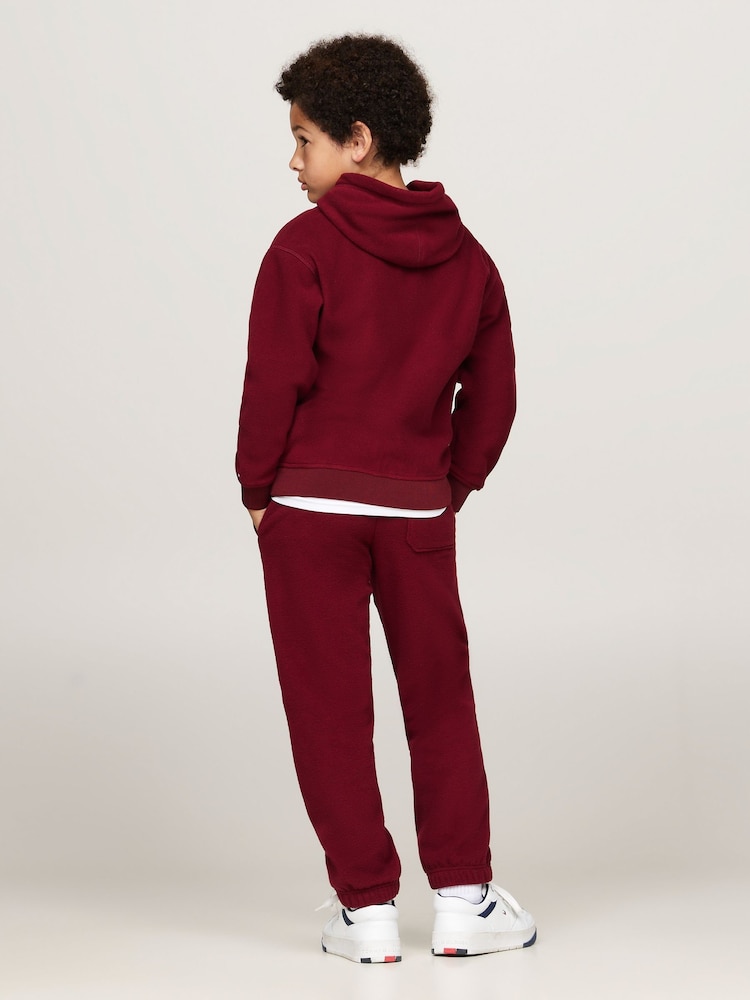 Tommy Hilfiger Red Tommy Hilfiger Unisex Polar Fleece Hoodie - Image 2 of 5