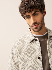 Neutral Print Tapestry Shacket - Image 1 of 9