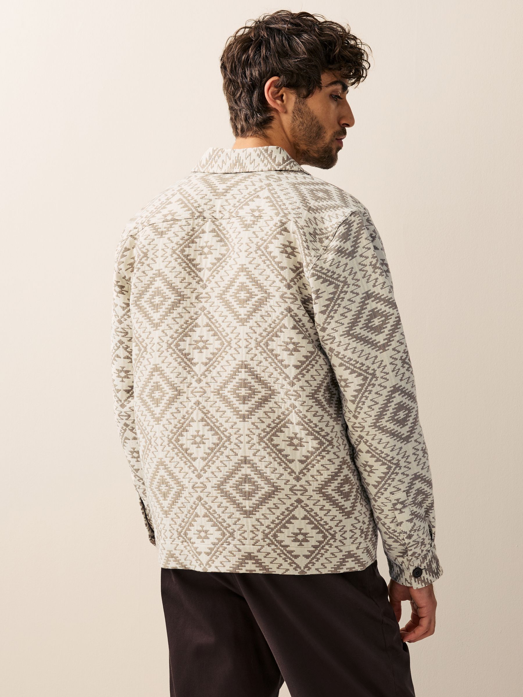 Buy Neutral Print Tapestry Shacket from Next USA