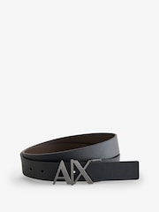 Armani Exchange Reverisble Logo Buckle Black Belt - Image 1 of 2