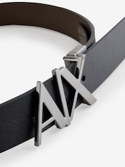 Armani Exchange Reverisble Logo Buckle Black Belt - Image 2 of 2