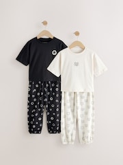 Black/Ecru Joggers Pyjamas 2 Pack (3-16yrs) - Image 5 of 11