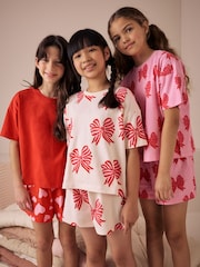 Red/Pink Pyjamas 3 Pack (3-16yrs) - Image 1 of 3