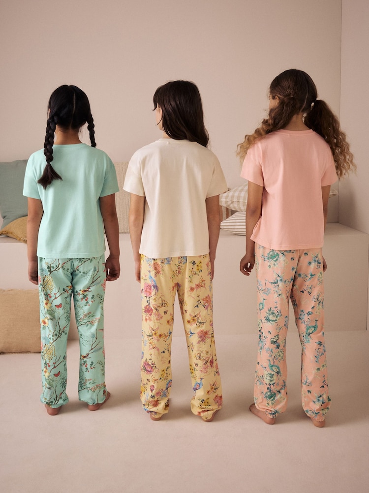 Pink/Blue Jogger Pyjamas 3 Pack (3-16yrs) - Image 3 of 10