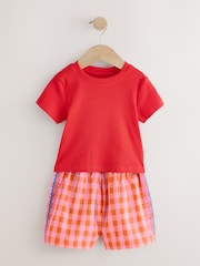 Bleu/Orange - Lot 2 pyjamas courts à bas tissé (3-16ans) - Image 6 of 9