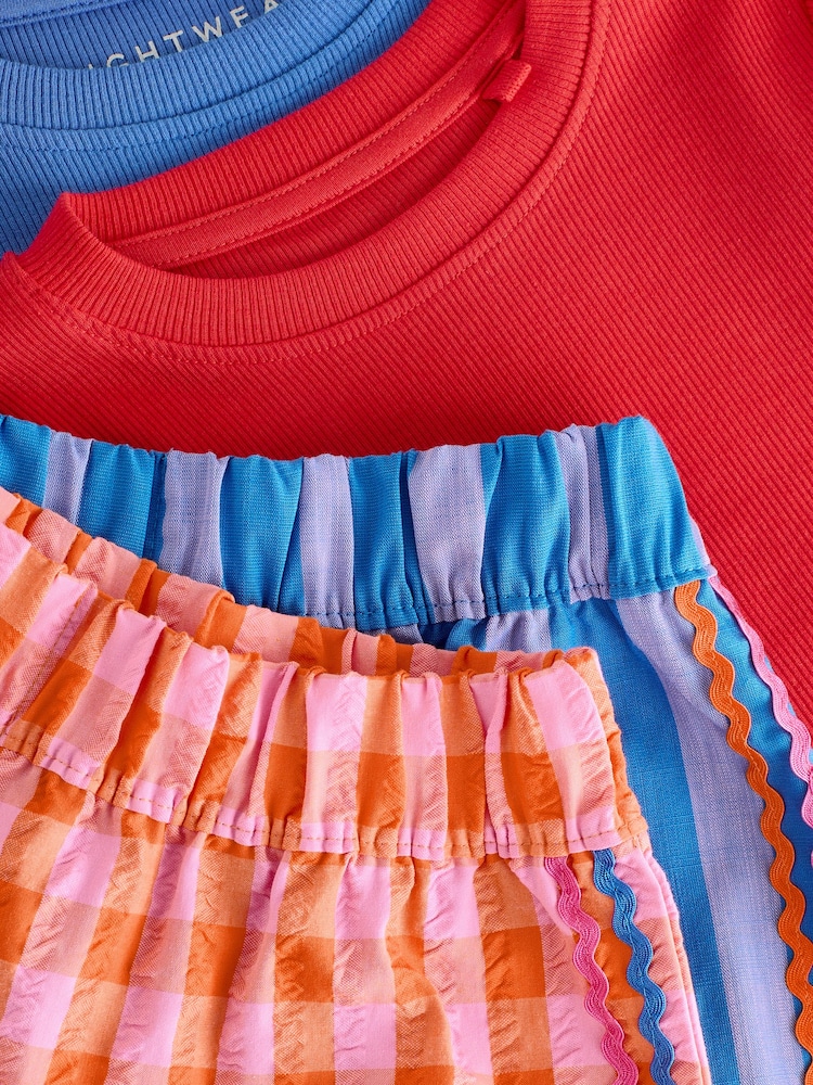 Bleu/Orange - Lot 2 pyjamas courts à bas tissé (3-16ans) - Image 8 of 9