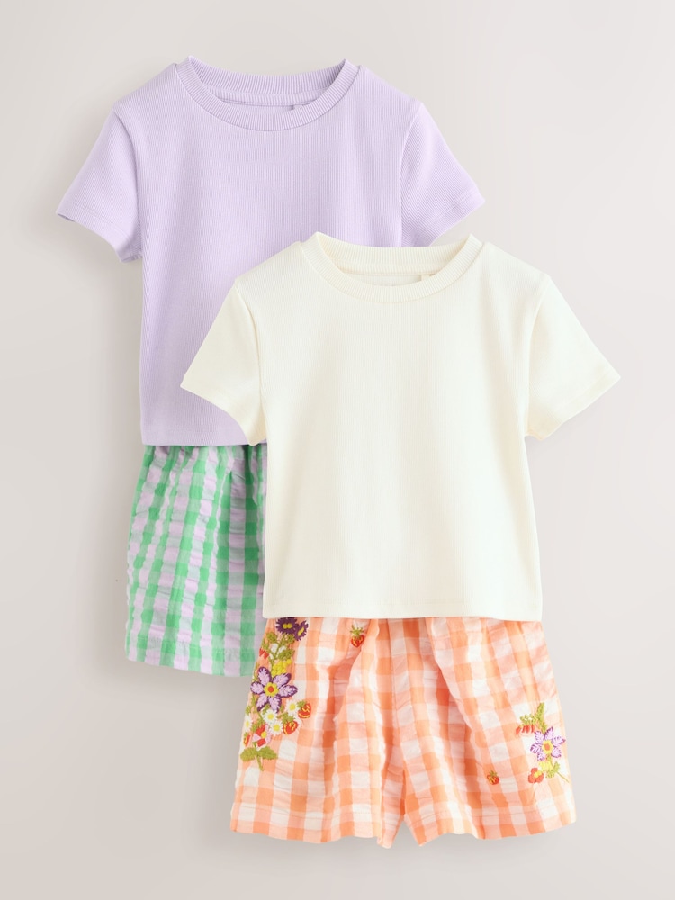 Green/Orange Short Pyjamas 2 Pack (3-16yrs) - Image 1 of 6