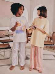 Yellow 100% Cotton Woven Bottom Pyjamas 2 Pack (3-16yrs) - Image 1 of 6