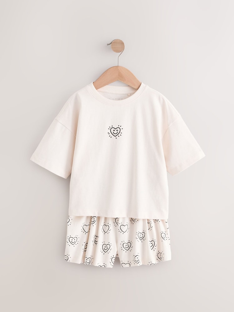 Black/Ecru Short Pyjamas 2 Pack (3-16yrs) - Image 7 of 11