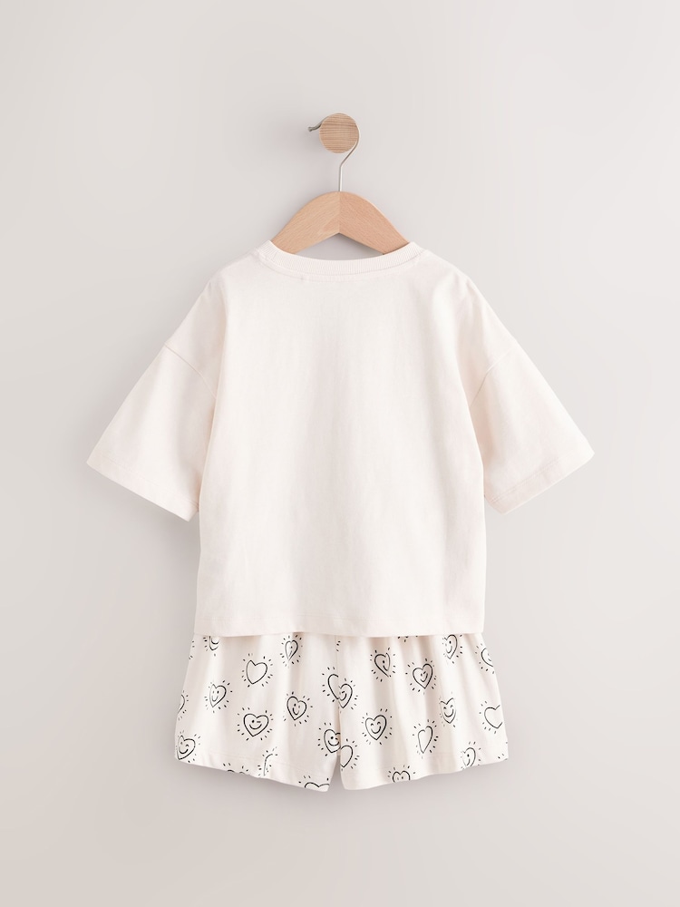 Black/Ecru Short Pyjamas 2 Pack (3-16yrs) - Image 8 of 11