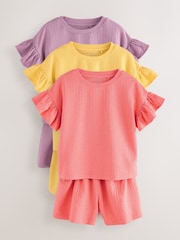 Purple/Orange Short Pyjamas 3 Pack (3-16yrs) - Image 1 of 7