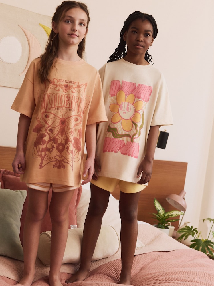 Yellow Short Pyjamas 2 Pack (3-16yrs) - Image 1 of 10
