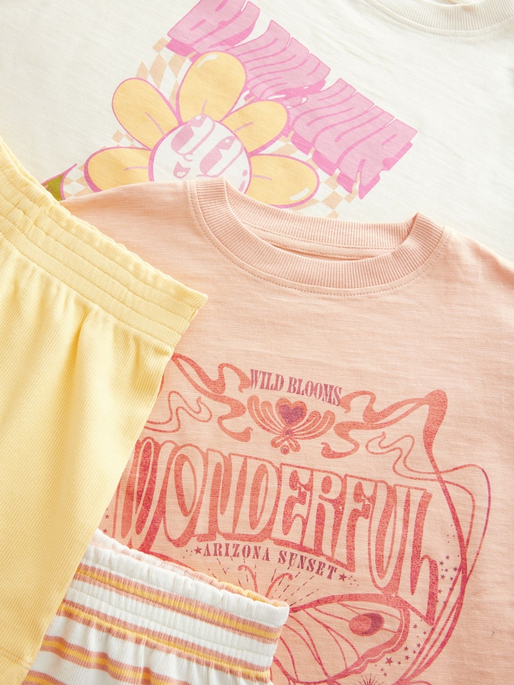 Yellow Short Pyjamas 2 Pack (3-16yrs) - Image 9 of 10
