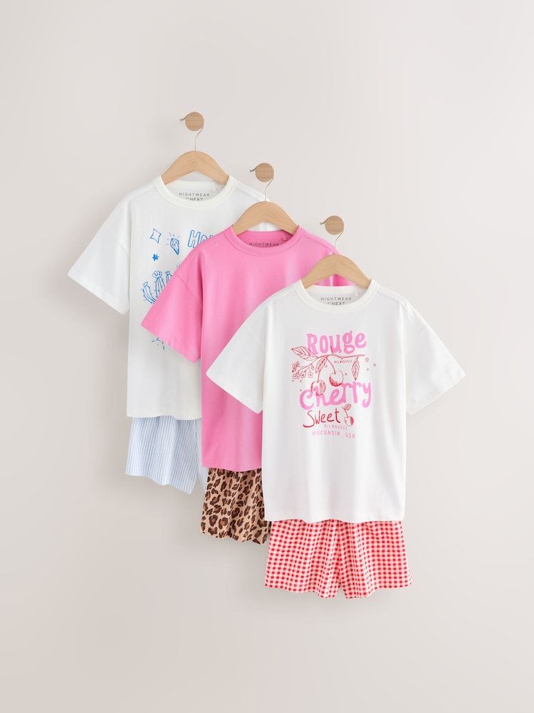 Blue/Pink Pyjamas 3 Pack (3-16yrs) - Image 7 of 13