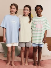 Blue/Ecru Pyjamas 3 Pack (3-16yrs) - Image 1 of 11