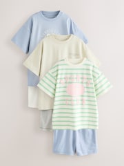 Blue/Ecru Pyjamas 3 Pack (3-16yrs) - Image 6 of 11