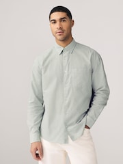 Green Stripe Long Sleeve Oxford 100% Cotton Shirt - Image 1 of 7