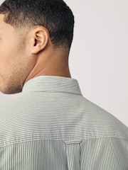 Green Stripe Long Sleeve Oxford 100% Cotton Shirt - Image 4 of 7