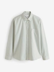 Green Stripe Long Sleeve Oxford 100% Cotton Shirt - Image 5 of 7