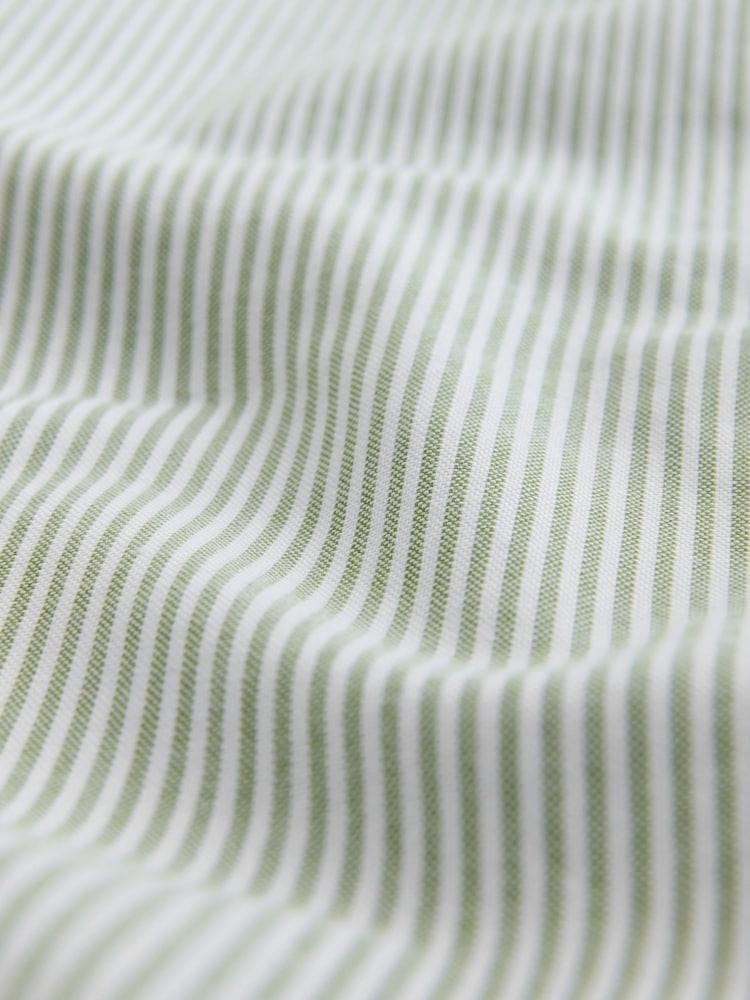 Green Stripe Long Sleeve Oxford 100% Cotton Shirt - Image 6 of 7