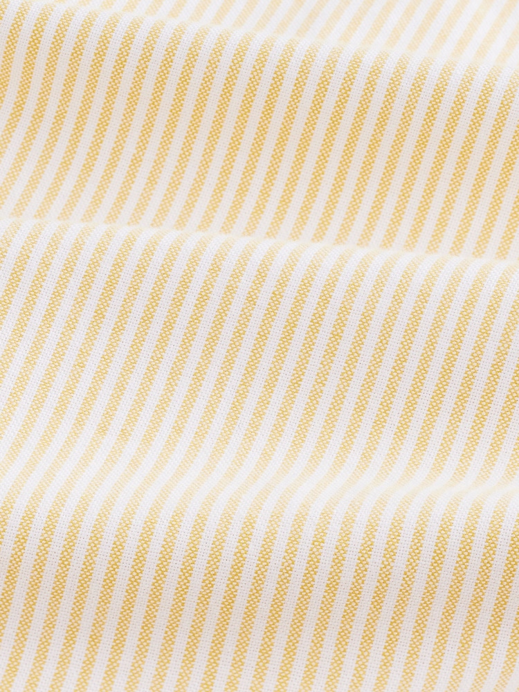 Yellow Stripe Long Sleeve Oxford 100% Cotton Shirt - Image 7 of 7