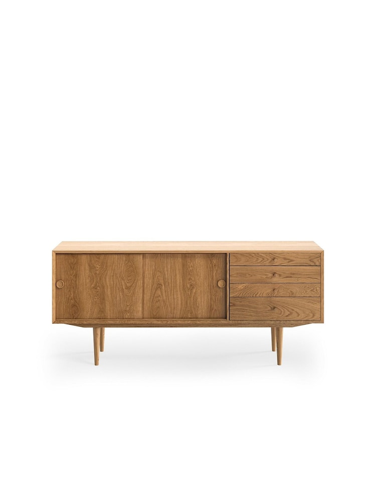 La Redoute Intérieurs Light Natural Wood Quilda Vintage 2 Door 4 Drawer Sideboard - Image 2 of 5